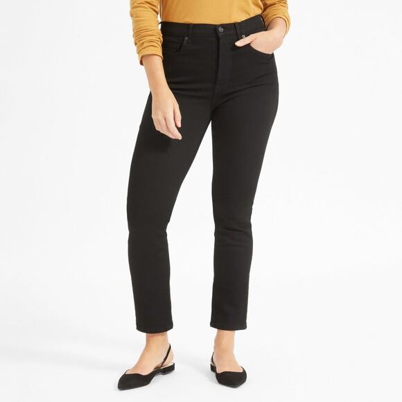 Everlane High Rise Slim Straight Cigarette Jean in Black size 27 NEW - Picture 1 of 7